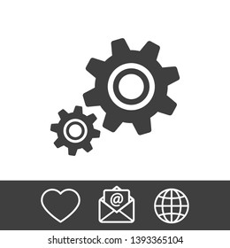 Gear vector icon. Web design icon. Gears and cogs symbol. Cog wheels icon. Cogs circle illustration. Gear wheel logo. Vector EPS 10