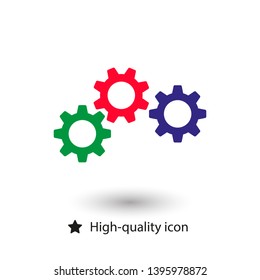 Gear vector icon. Web design icon. Gears and cogs symbol. Cog wheels icon. Cogs circle illustration. Gear wheel logo. Vector EPS 10
