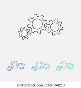 Gear vector icon. Web design icon. Gears and cogs symbol. Cog wheels icon. Cogs circle illustration. 