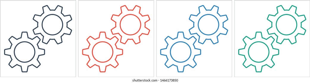 Gear vector icon. Web design icon. Gears and cogs symbol. Cog wheels icon. Cogs circle illustration. Gear wheel logo. Vector EPS 10