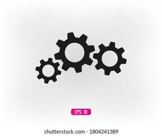 Icono del vector de engranajes. Icono de diseño web. Símbolo de engranajes y engranajes. Icono de ruedas de cog. Ilustración del círculo de los perros. Logo de la rueda del engranaje. EPS vectorial 10