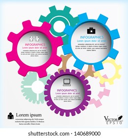 Gear Vector illustration. can be used for workflow layout, diagram, number options, web design, infographics, business brochure.