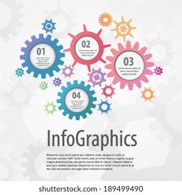 Gear Vector illustration. Can be used for workflow layout, diagram, number options, web design, infographics, business brochure. Vector illustration. Eps 10