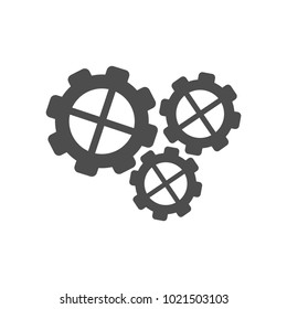Gear vector illustration. Flat design.