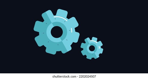Diseño plano de la ilustración del vector de engranajes.eps