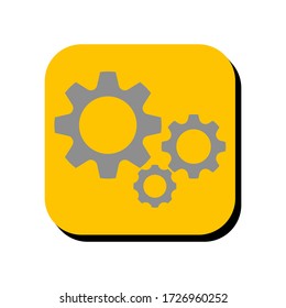 Gear vector illustration icon. Gear icon in two-dimensional shape. The concept of industrial and machinery by using a gear modern icon.