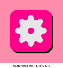 Icono de ilustración del vector de engranajes. Icono de engranaje en forma bidimensional. El concepto de trabajo en equipo, cooperación y asociación mediante el uso de un icono moderno de equipo.