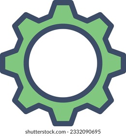 Zahnradvektorgrafik einzeln auf transparentem Hintergrund, Vektorsymbole für Konzept- oder Web-Grafiken.