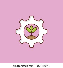 gear Vector illustration on a transparent background. Premium quality symbols.Vector line flat color icon for concept and graphic design.