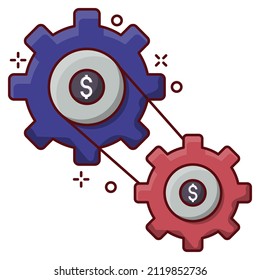 gear Vector illustration on a transparent background. Premium quality symmbols. Vector line flat icons for concept and graphic design. 