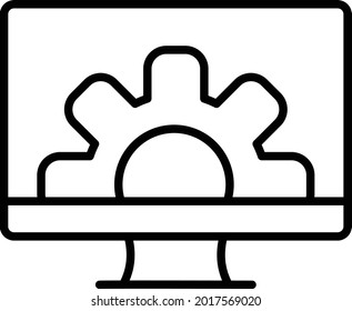 Gear Vector Line Icon Design
