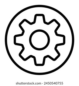 Gear Vector Line Icon design