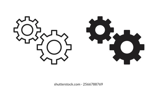 Gear vector line icon illustration