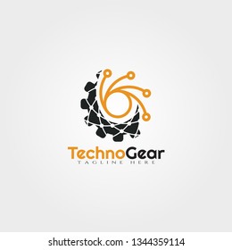 Gear vector logo design