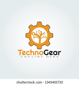 Gear vector logo design,technology icon