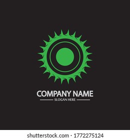 Gear vector logo isolated on a black background. Icon silhouette design template. Simple symbol concept in flat style. Abstract sign  pictogram for web  mobile and infographics.