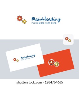 Gear vector logotype with business card template. Elegant corporate identity. - Vector