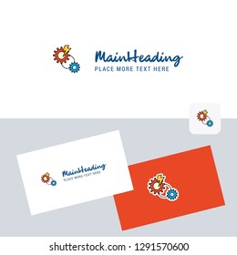 Gear vector logotype with business card template. Elegant corporate identity. - Vector
