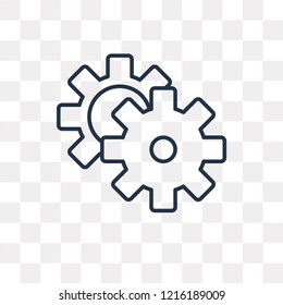 Gear vector outline icon isolated on transparent background, high quality linear Gear transparency concept can be used web and mobile