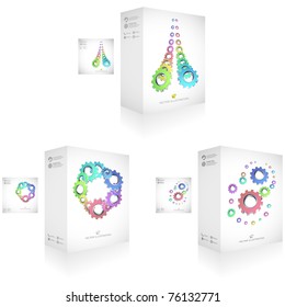 Gear. Vector packaging box. Abstract illustration.