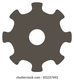 Gear vector pictogram. Style is flat graphic symbol, grey color, white background.