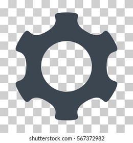 Gear vector pictograph. Illustration style is flat iconic smooth blue symbol on a transparent background.
