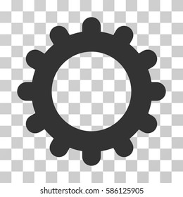 Gear vector pictograph. Illustration style is flat iconic gray symbol on a transparent background.