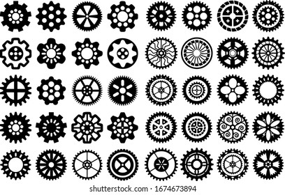 Gear vector set collection graphic clipart design