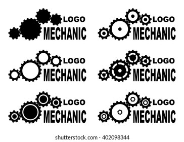 Gear vector set. Mechanic logo.