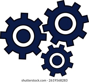 Gear vector set. Simple gear collection.	
