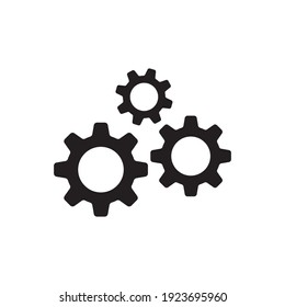 Gear vector sign isolated on white background.