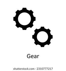 Gear  Vector  Solid Icon Design illustration. User interface Symbol on White background EPS 10 File