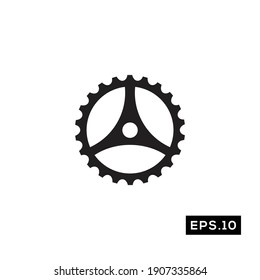 Gear Vector. Gear Symbol Silhouette Vector