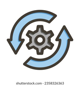 Gear Vector Thick Line Filled Colors Icon For Personal And Commercial Use.
