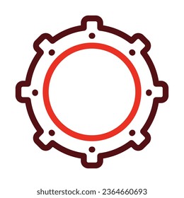 Gear Vector Thick Line Two Color Icons For Personal And Commercial Use.
