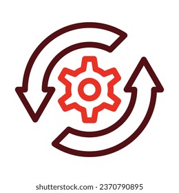 Gear Vector Thick Line Two Color Icons For Personal And Commercial Use.
