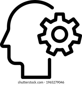 gear vector thin line  icon