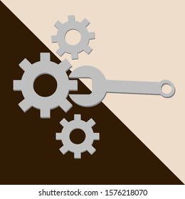 gear vector work icon symbol design engine factory illustration