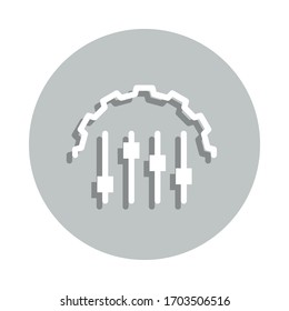engranaje, mezclador de volumen, icono de placa de personalización masiva. Glifo simple, vector plano de iconos de negocio para ui y ux, sitio web o aplicación móvil