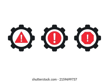 Gear Warning Exclamation Mark System Error: vetor stock (livre de ...