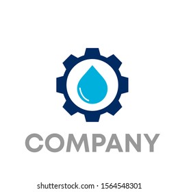 gear water drop logo vector design template icon shape