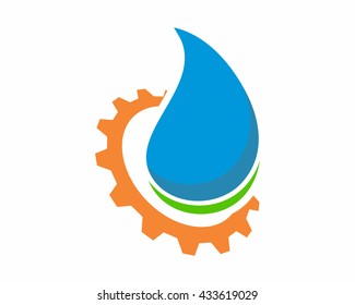 gear water droplet image vector icon logo 1