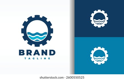 Gear with Water Wave Logo