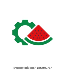 Gear Watermelon logo vector template, Creative Watermelon logo design concepts