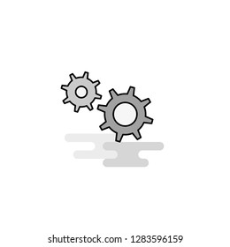 Gear  Web Icon. Flat Line Filled Gray Icon Vector