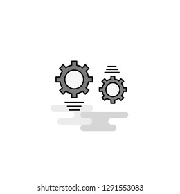 Gear Web Icon. Flat Line Filled Gray Icon Vector