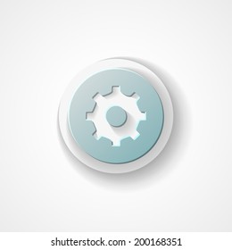Gear web icon on white background