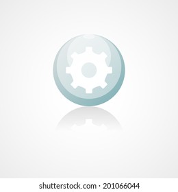 Gear web icon on white background