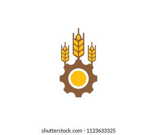 Gear Wheat Icon Logo Design Element