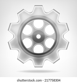 gear wheel 3D object isolated vector illustration